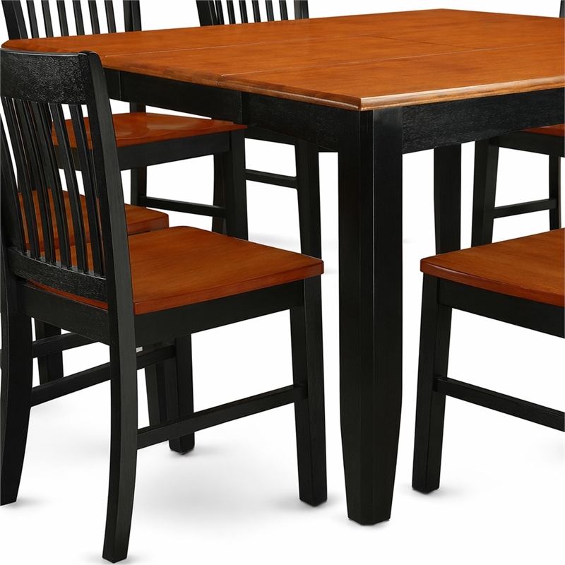 Pemberly Row 9-Piece Square Dinette Set in Black and Cherry Finish