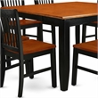 Pemberly Row 9-Piece Square Dinette Set in Black and Cherry Finish