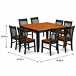Pemberly Row 9-Piece Square Dinette Set in Black and Cherry Finish