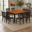 Pemberly Row 9-Piece Square Dinette Set in Black and Cherry Finish