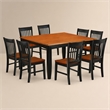 Pemberly Row 9-Piece Square Dinette Set in Black and Cherry Finish