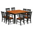 Pemberly Row 9-Piece Square Dinette Set in Black and Cherry Finish