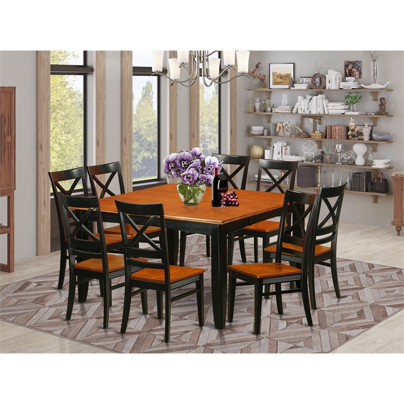 Pemberly Row 9-Piece Rectangle Dining Set with Extendable Leaf