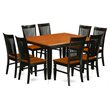 Pemberly Row 9-Piece Wood Kitchen Dining Set with Extendable Leaf