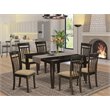 Pemberly Row 7-Piece Dining Set with Fabric Seat in Cappuccino Finish