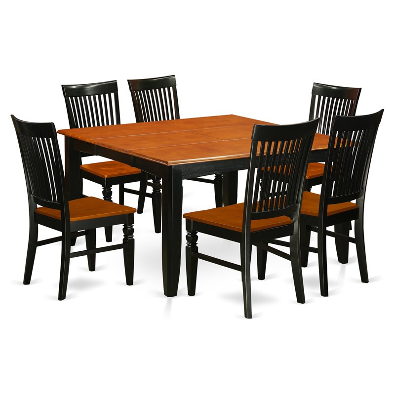 Pemberly Row 7-Piece Wood Kitchen Set in Black & Cherry