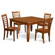Pemberly Row 5-Piece Dining Table Set in Wood Saddle Brown Finish