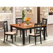 Pemberly Row 5-Piece Wood Dining Table Set in Black and Cherry