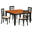 Pemberly Row 5-Piece Wood Dining Table Set in Black and Cherry