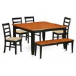 Pemberly Row 6-Piece Traditional Wood Dining Set in Black Finish