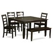 Pemberly Row 6-Piece Wood Dining Set in Cappuccino Finish