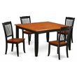 Pemberly Row 5-Piece Wood Dining Table Set in Black and Cherry Finish