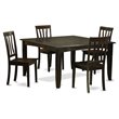 Pemberly Row 5-Piece Wood Dining Room Set in Cappuccino Finish