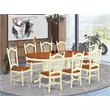 Pemberly Row 9-Piece Wood Dining Room Set in Buttermilk/Cherry Finish
