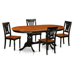 Pemberly Row 5-Piece Wood Dining Set in Black and Cherry Finish