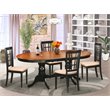Pemberly Row 5-Piece Dining Set with Linen Seats in Black and Cherry