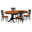 Pemberly Row 5-Piece Dining Table Set with Expansion Leaf in Black/Cherry