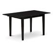 Pemberly Row 3-Piece Kitchen Dining Set Black Wood Fabric Seats