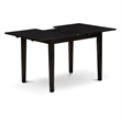 Pemberly Row 5-Piece Dining Set Rubberwood Black Linen Seats Modern Design