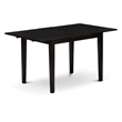 Pemberly Row 5-Piece Dining Set Rubberwood Black Linen Seats Modern Design