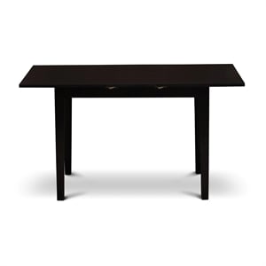 Pemberly Row Rectangular 3-Piece Dining Set Faux Leather Black Finish