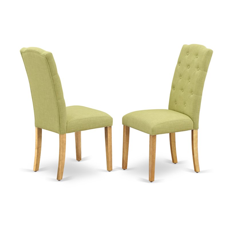 Pemberly Row 3-Piece Wood Dining Set with Oak Finish and Linen Upholstery