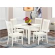 Pemberly Row 5-Piece Wood Dining Set in Linen White Finish