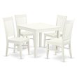 Pemberly Row 5-Piece Wood Dining Set in Linen White Finish