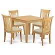 Pemberly Row 5-Piece Wood Dinette Table Set in Oak Finish