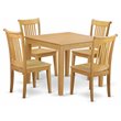 Pemberly Row 5-Piece Solid Wood Table with Oak Dining Chairs