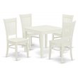 Pemberly Row 5-Piece Linen White Dining Room Table with Wooden Chairs