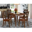 Pemberly Row 5-Piece Mahogany Finish Dining Set with X-Back Chairs