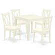 Pemberly Row 5-Piece Dining Set with Fabric Seats in Linen White Finish