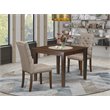 Pemberly Row 3-Piece Wood Dining Set in Mahogany and Dark Khaki Finish