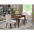 Pemberly Row 3-Piece Wood Dining Room Set in Mahogany and Doeskin