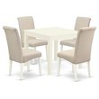 Pemberly Row 5-Piece Wood Dining Set in Linen White and Cream Finish