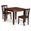 Pemberly Row 3-Piece Solid Wooden Dining Set in Mahogany Finish