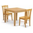 Pemberly Row 3-Piece Solid Wooden Dining Set in Oak Finish