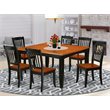 Pemberly Row 7-Piece Wood Dining Table Set in Black and Cherry Finish