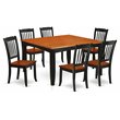 Pemberly Row 7-Piece Wood Dining Table Set in Black and Cherry Finish