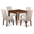 Pemberly Row 5-Pc Wood Dining Set with Mahogany and Cream Finish