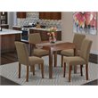 Pemberly Row 5-Piece Wood Dining Set in Mahogany and Coffee Finish