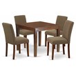 Pemberly Row 5-Piece Wood Dining Set in Mahogany and Coffee Finish
