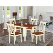 Pemberly Row 5-Piece Dining Set in Buttermilk and Cherry Finish
