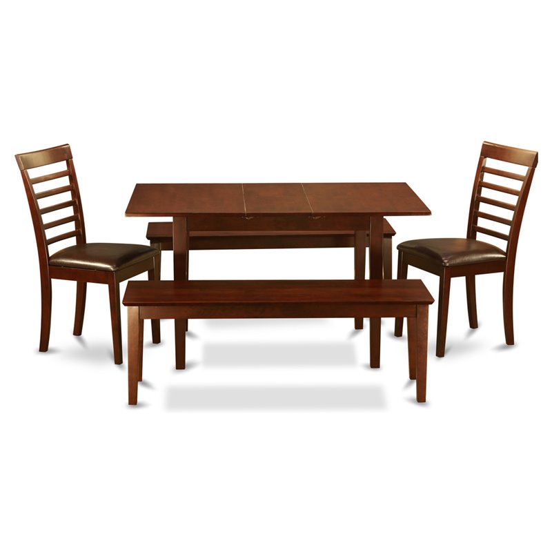 Pemberly Row 5-Piece Wood Kitchen Table Set with Mahogany Finish