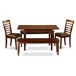 Pemberly Row 5-Piece Wood Kitchen Table Set with Mahogany Finish