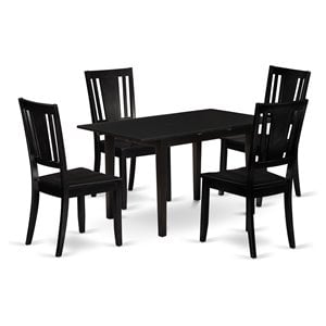 Pemberly Row 5-Piece Rectangular Dining Set in Black Finish