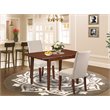 Pemberly Row 3-Piece Wood Dining Set in Mahogany and Cream