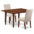 Pemberly Row 3-Piece Wood Dining Set in Mahogany and Cream