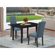 Pemberly Row 3-Piece Wood Kitchen Dinette Table Set in Black Finish